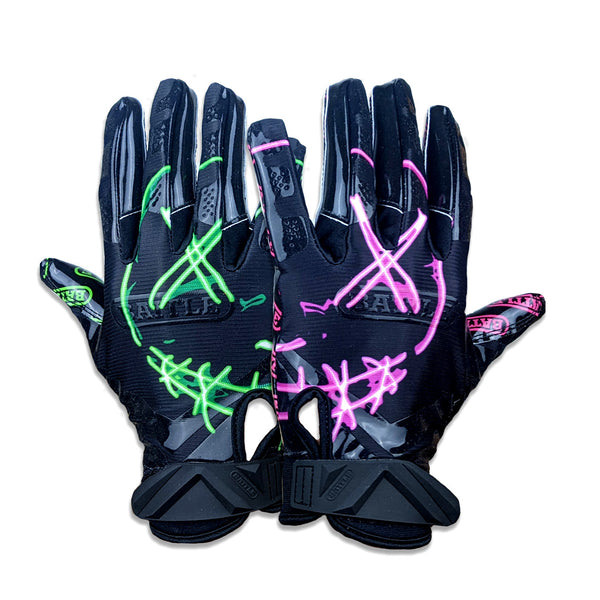 Nightmare 2.0 Cloaked Receiver Football Gloves by Battle Sports