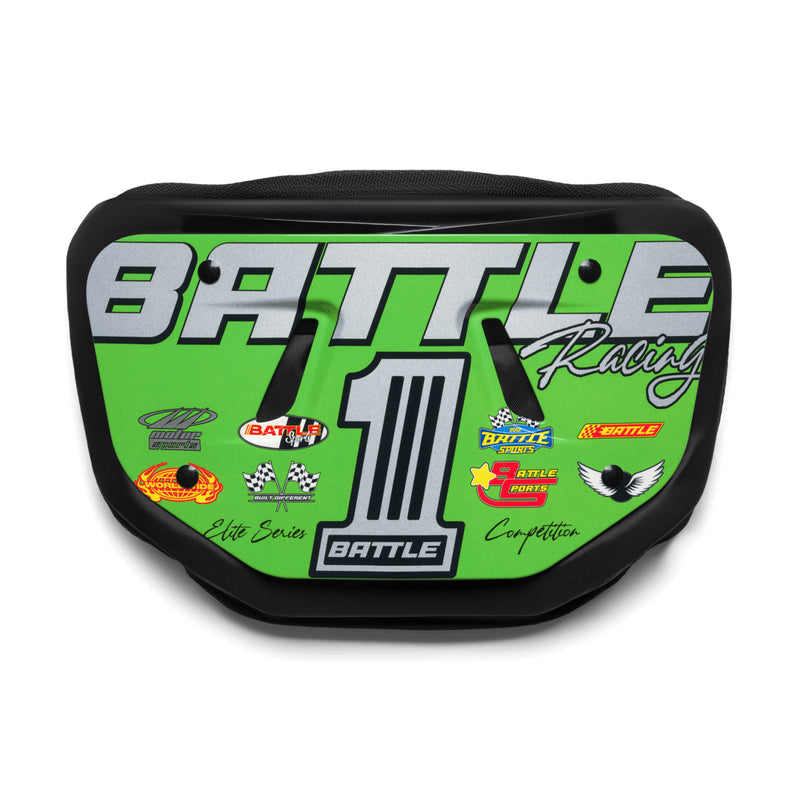 Neon Green Racing Football Back Plate by Battle Sports