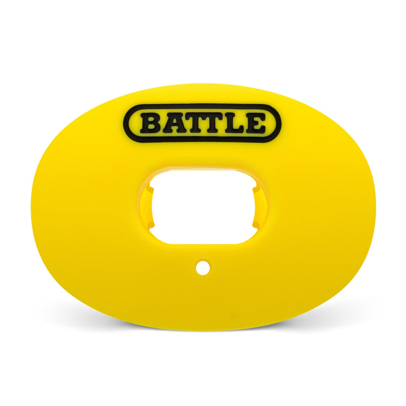 Neon yellow: Oxygen Convertible Strap Football Mouthguard by Battle Sports