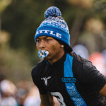 "Blue Strips" Oxygen Football Mouthguard by Battle Sports