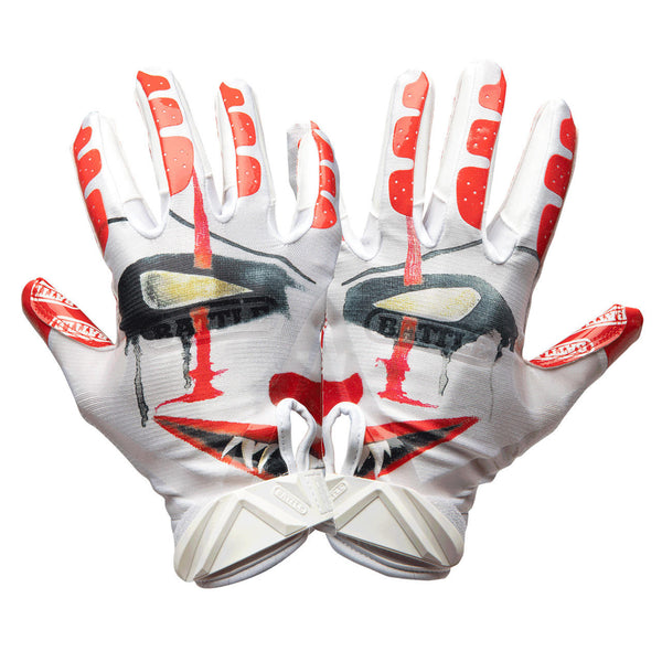 Clown Cloaked Receiver Football Gloves (Adult) by Battle Sports