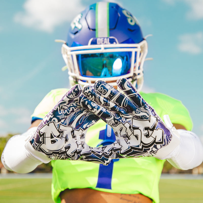 Prism Graffiti Doom Receiver Football Gloves by Battle Sports