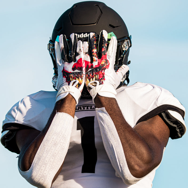Krazy Klown Cloaked Receiver Football Gloves (Adult) by Battle Sports