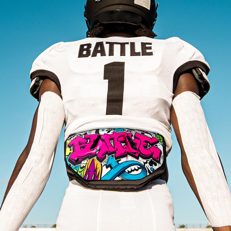 Graffiti Football Back Plate by Battle Sports
