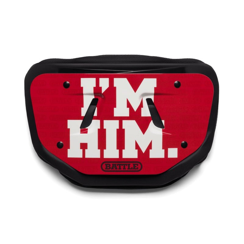 Red I'm HIM Football Back Plate by Battle Sports