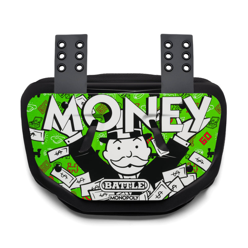 Green Money Man 3.0 Football Back Plate by Battle Sports