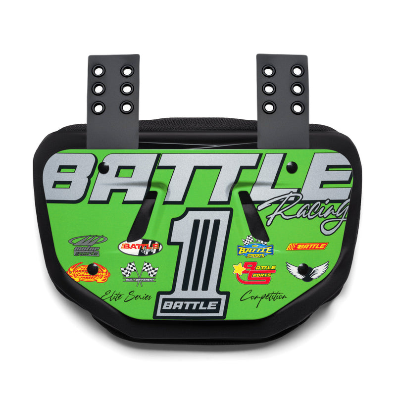 Neon Green Racing Football Back Plate by Battle Sports