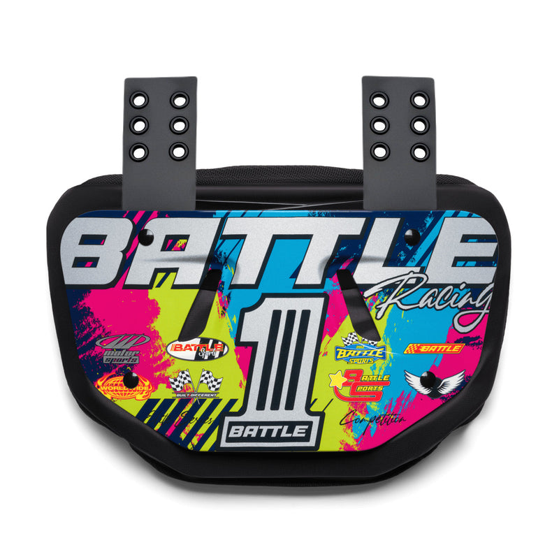 Pink / Yellow / Blue Racing Football Back Plate by Battle Sports