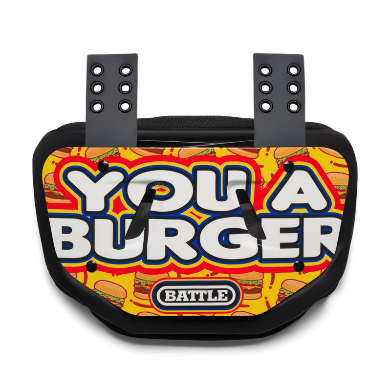 You a Burger Football Back Plate by Battle Sports