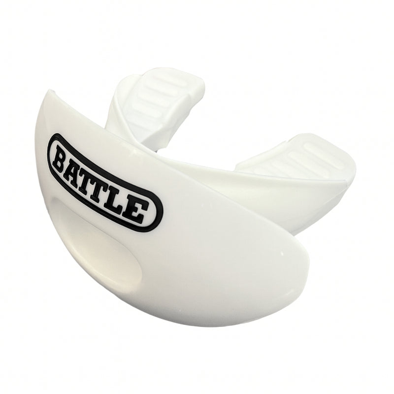 White: Oxygen Convertible Strap Football Mouthguard by Battle Sports