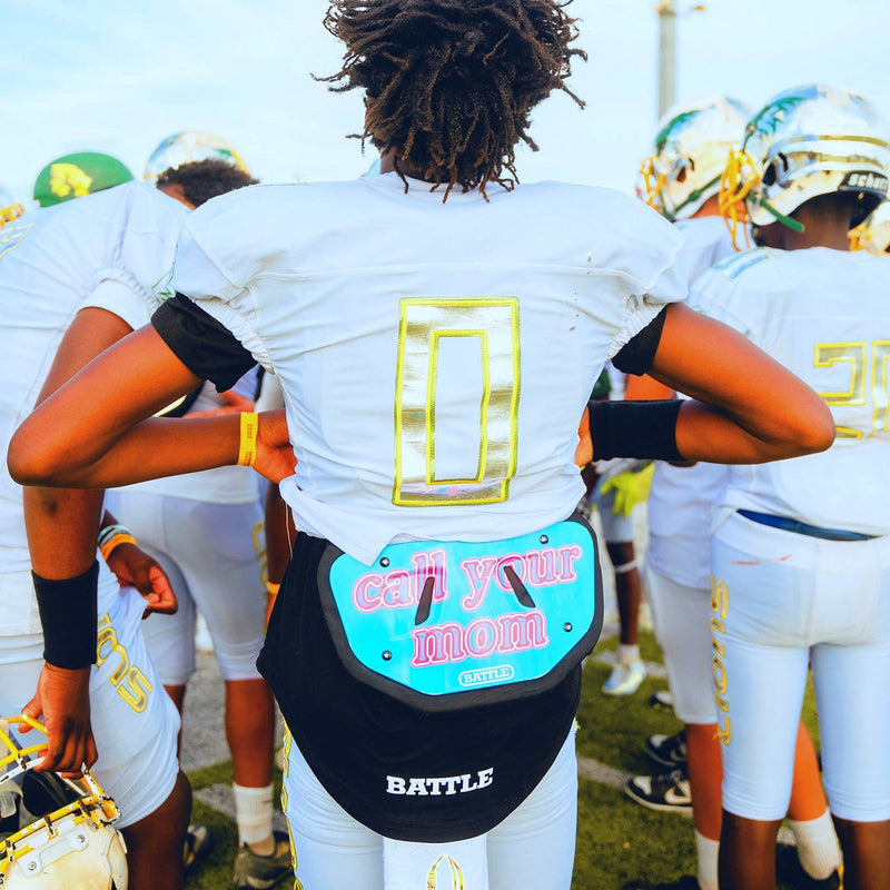 Call Your Mom Football Back Plate by Battle Sports