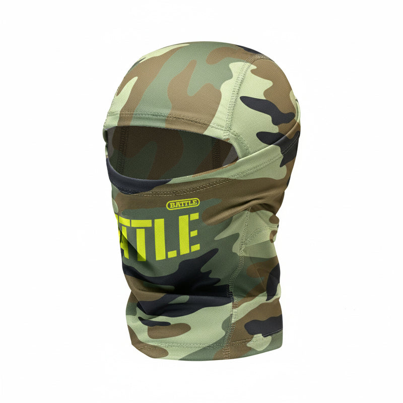 Green Camo Stencil Camo Shiesty Performance Mask by Battle Sports