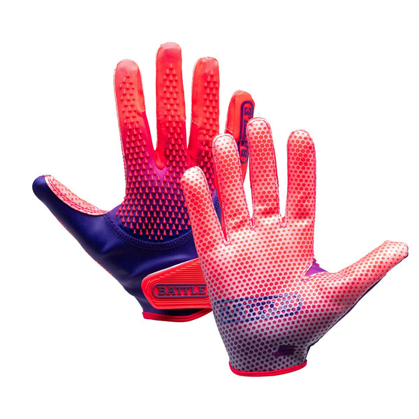 Bright Pink Gauntlet Pro Receiver Football Gloves - Adult by Battle Sports