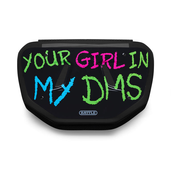 In My DMs Football Back Plate by Battle Sports