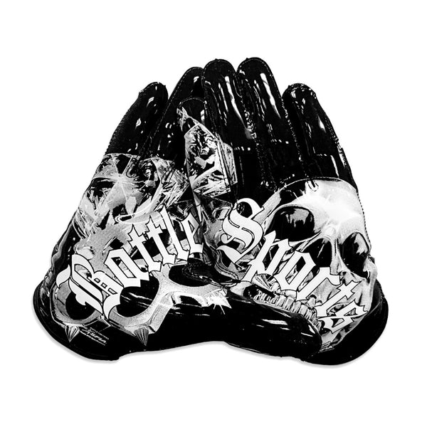 Chrome Skulls Doom Speed Receiver Football Gloves by Battle Sports