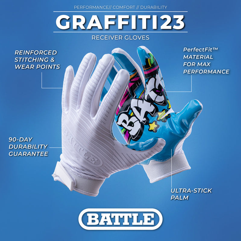 Graffiti23 Doom Receiver Football Gloves by Battle Sports