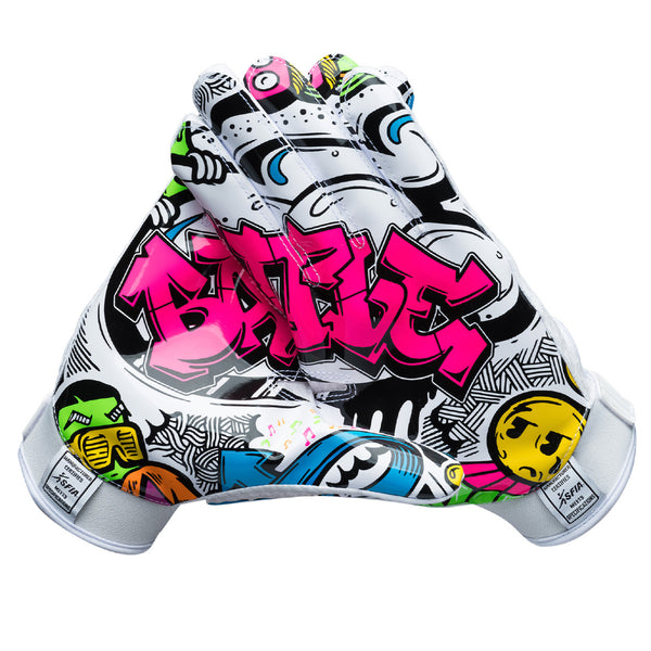 Graffiti Receiver Football Gloves by Battle Sports