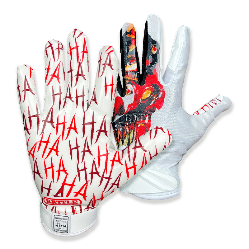 Krazy Klown Cloaked Receiver Football Gloves (Adult) by Battle Sports