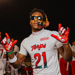 Racing Doom Speed Receiver Football Gloves by Battle Sports