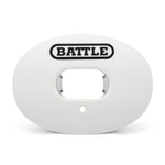 White: Oxygen Convertible Strap Football Mouthguard by Battle Sports