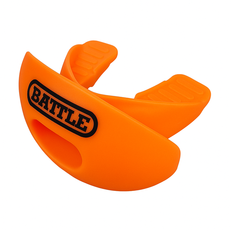 Orange: Oxygen Convertible Strap Football Mouthguard by Battle Sports