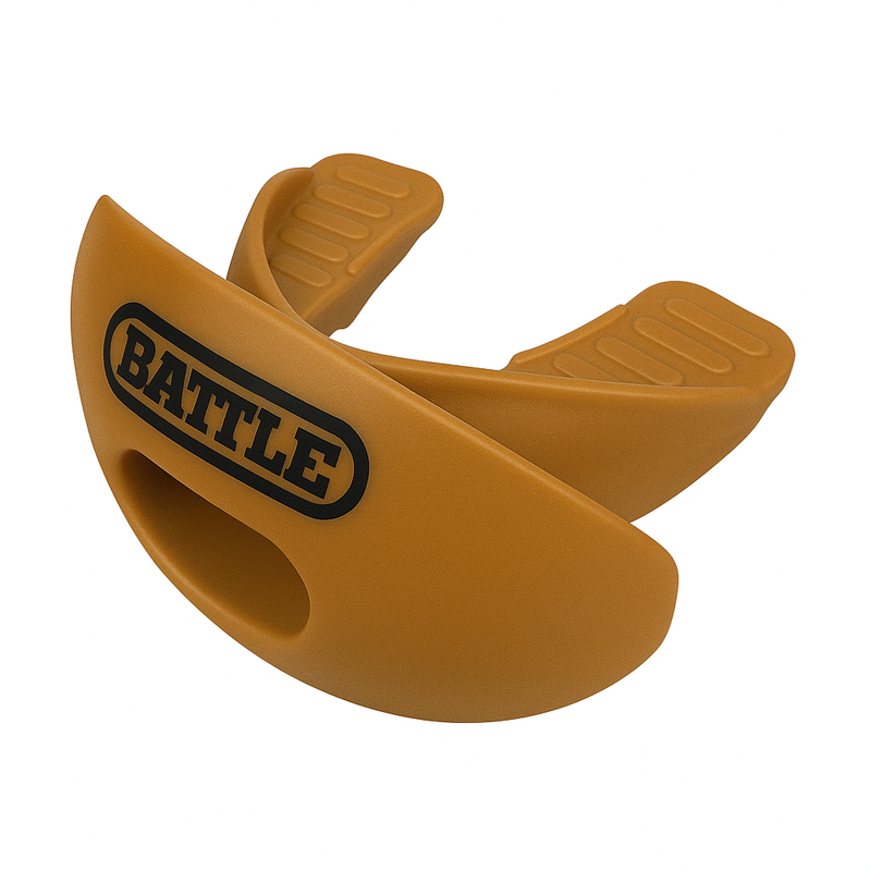 Vegas Gold: Oxygen Convertible Strap Football Mouthguard by Battle Sports