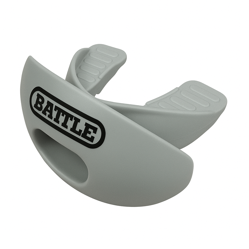 Silver: Oxygen Convertible Strap Football Mouthguard by Battle Sports